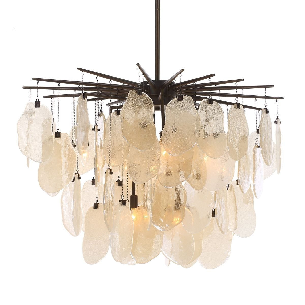 Seeded Shield 8 Light Chandelier in Champagne by Uttermost