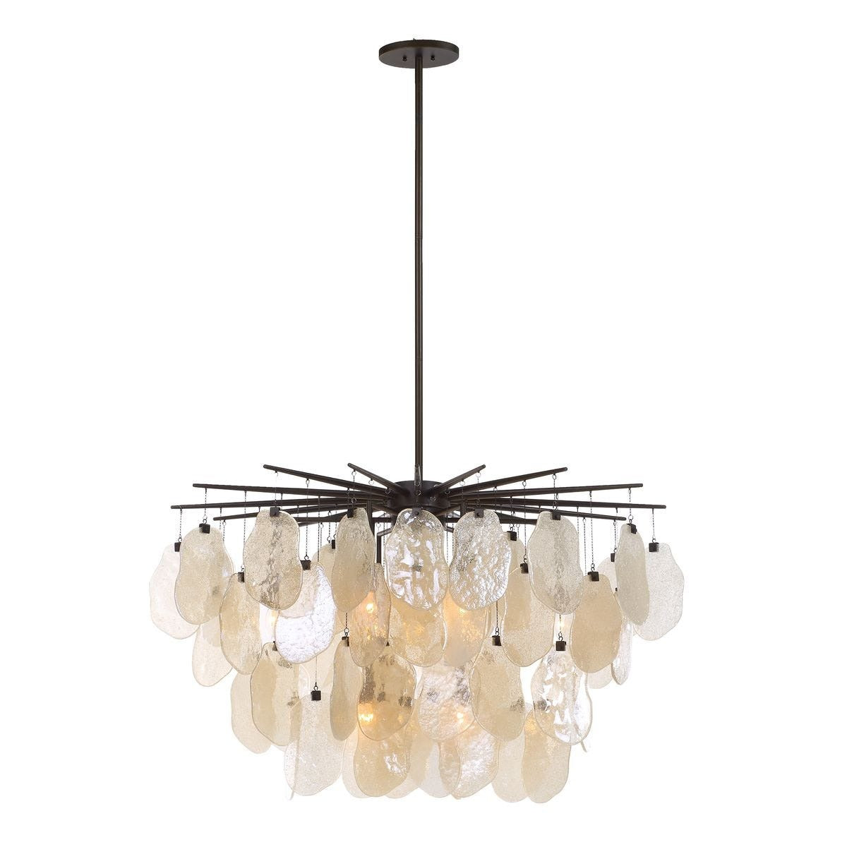 Seeded Shield 8 Light Chandelier in Champagne Uttermost