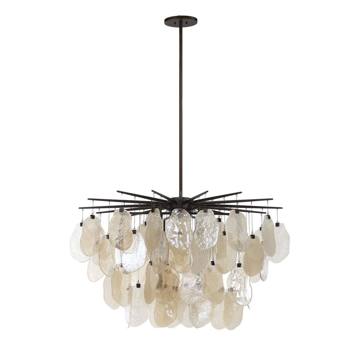 Seeded Shield 8 Light Chandelier in Champagne Uttermost
