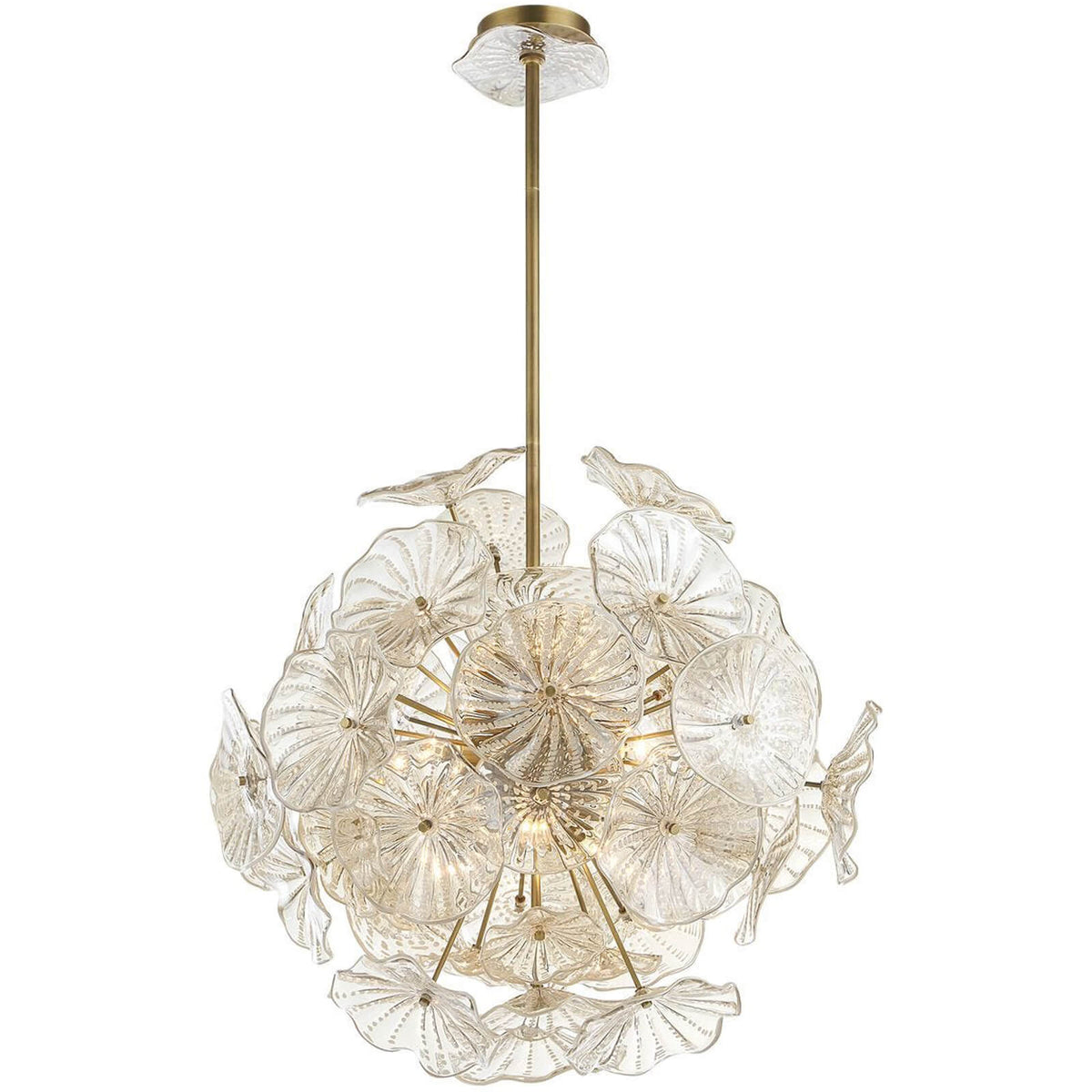 Champagne Lily Pads 9 Light Pendant Uttermost