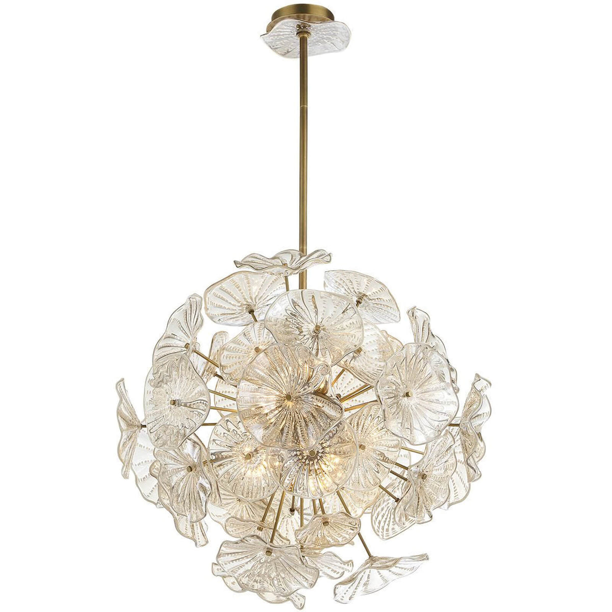 Champagne Lily Pads 9 Light Pendant Uttermost