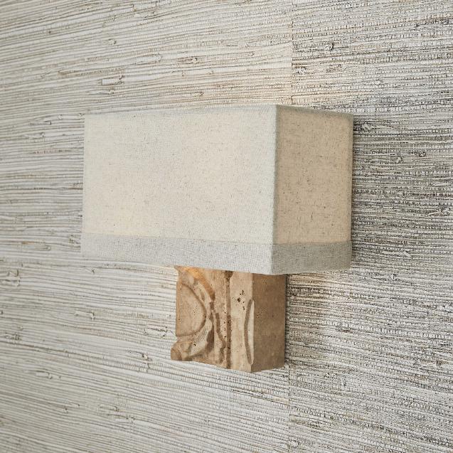 Icon Neutral Travertine Wall Light by Uttermost