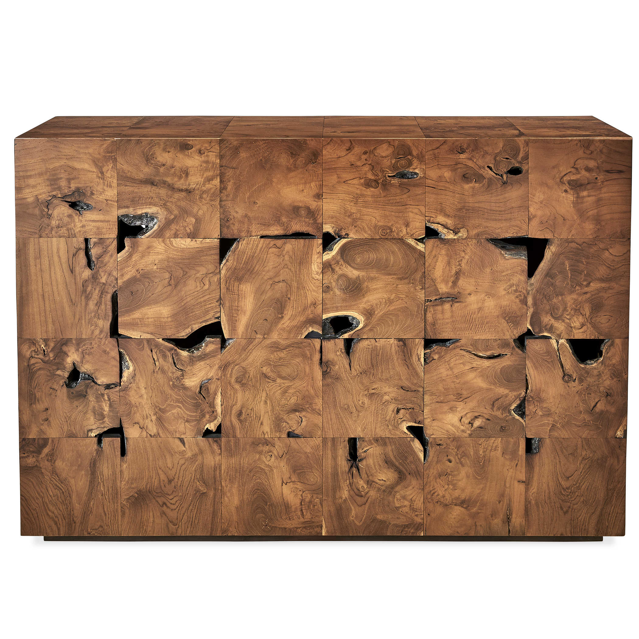 Teak Tac Toe Console Table - Caramel by Uttermost