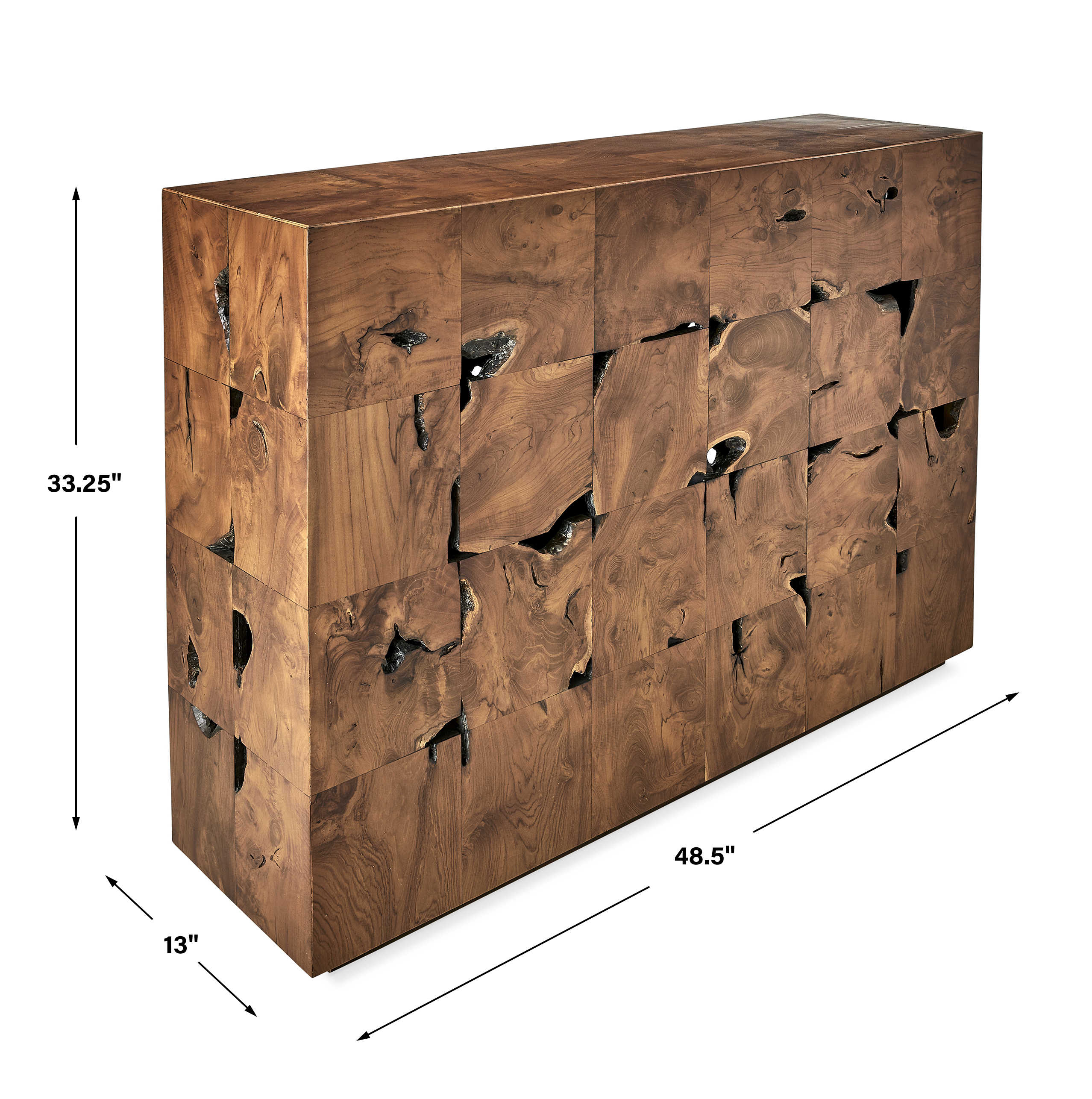 Teak Tac Toe Console Table - Caramel by Uttermost
