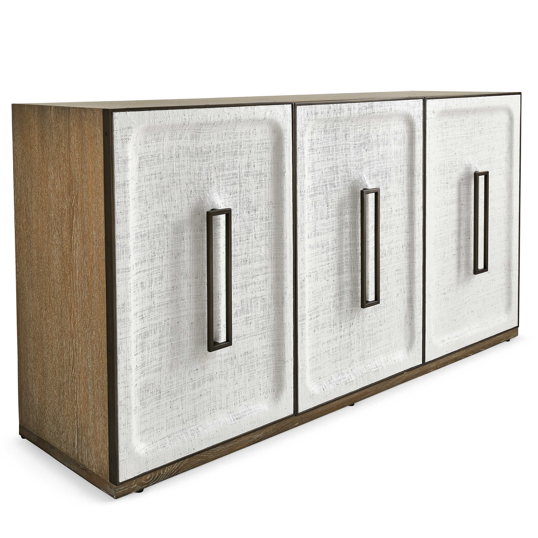 White Linen 3 Door Cabinet by Uttermost