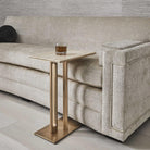 Cantilever Accent Table - Travertine & Brass by Uttermost