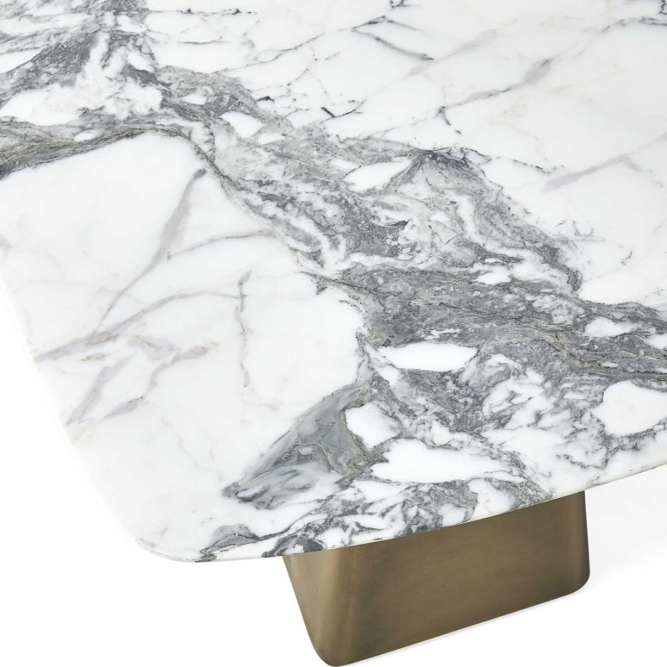 Equilateral Side Table Marble/Brass by Uttermost