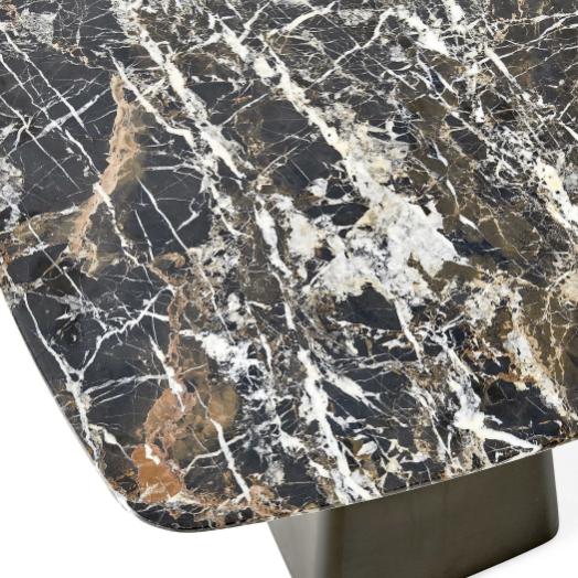 Equilateral Side Table Marble/Bronze by Uttermost