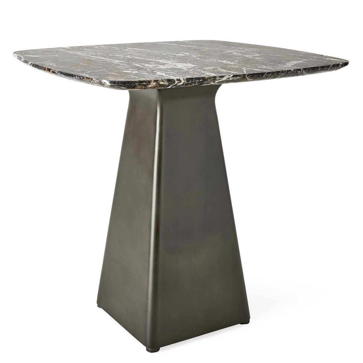 Equilateral Side Table Marble/Bronze by Uttermost