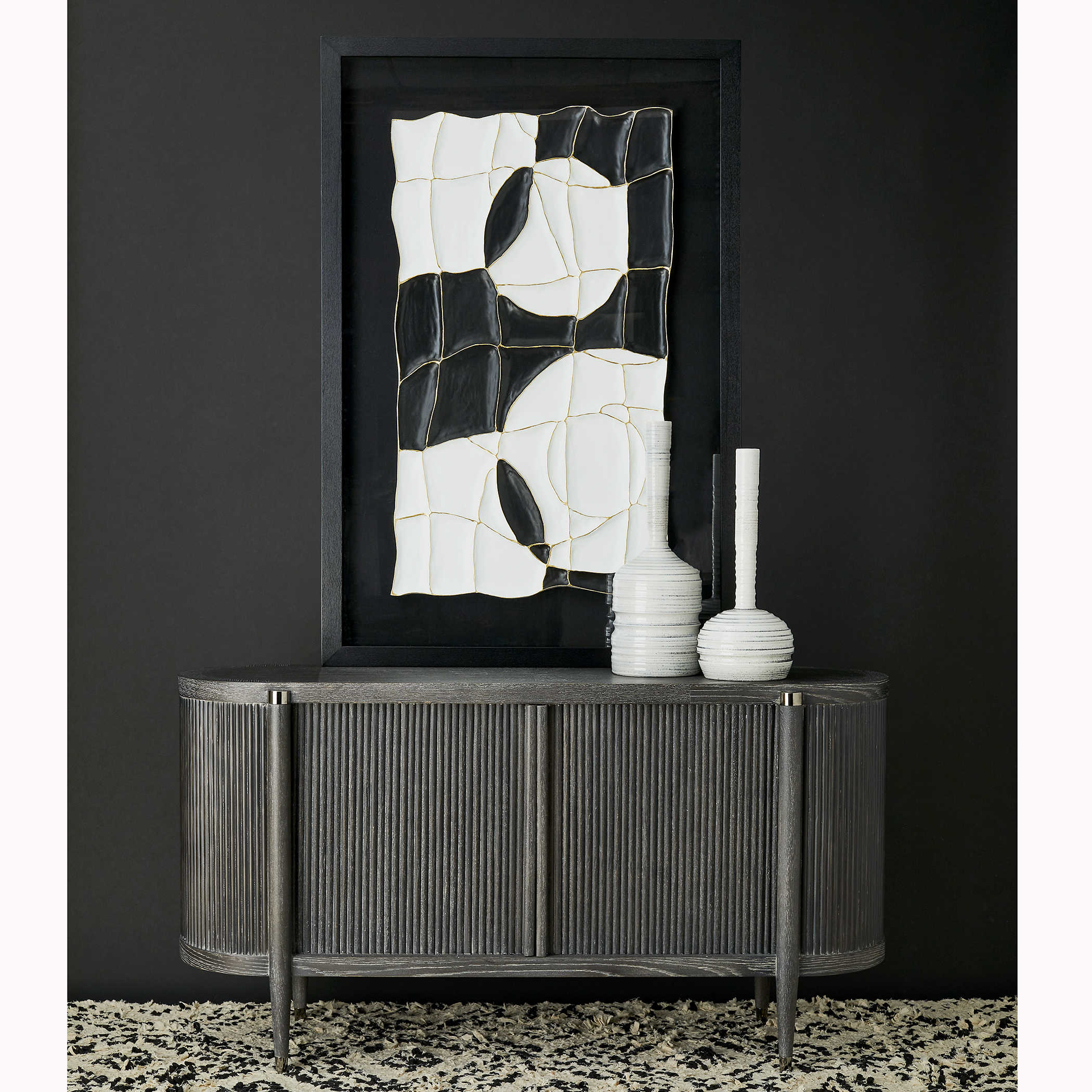 Tambour Cabinet - Black Ceruse by Uttermost