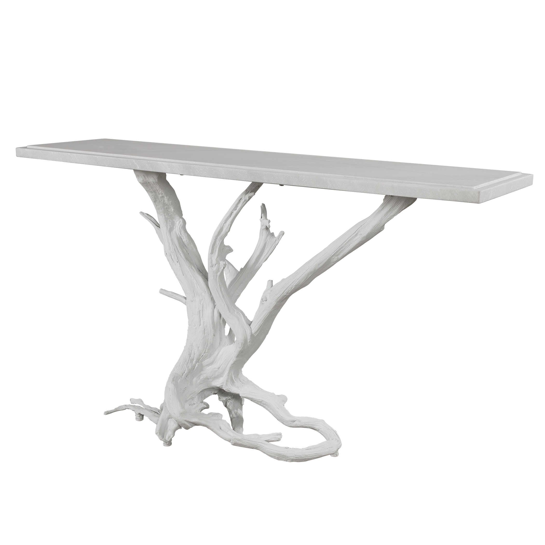 Big Sur Console Table in Matte White by Uttermost