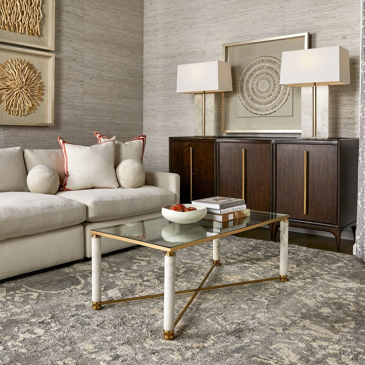 White Pillar Coffee Table by Uttermost