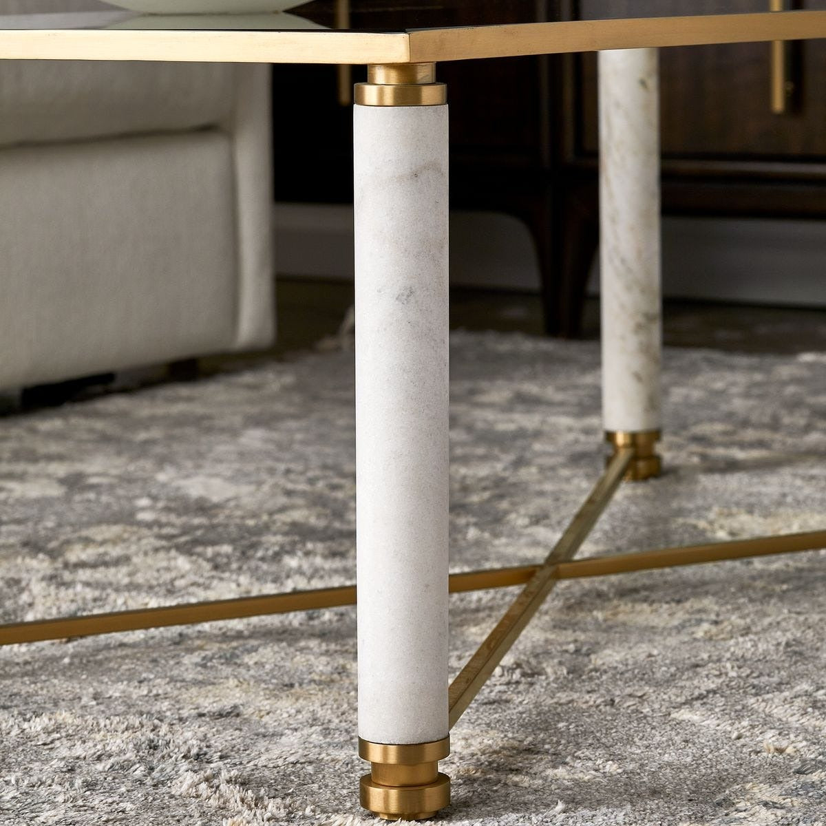 White Pillar Coffee Table by Uttermost