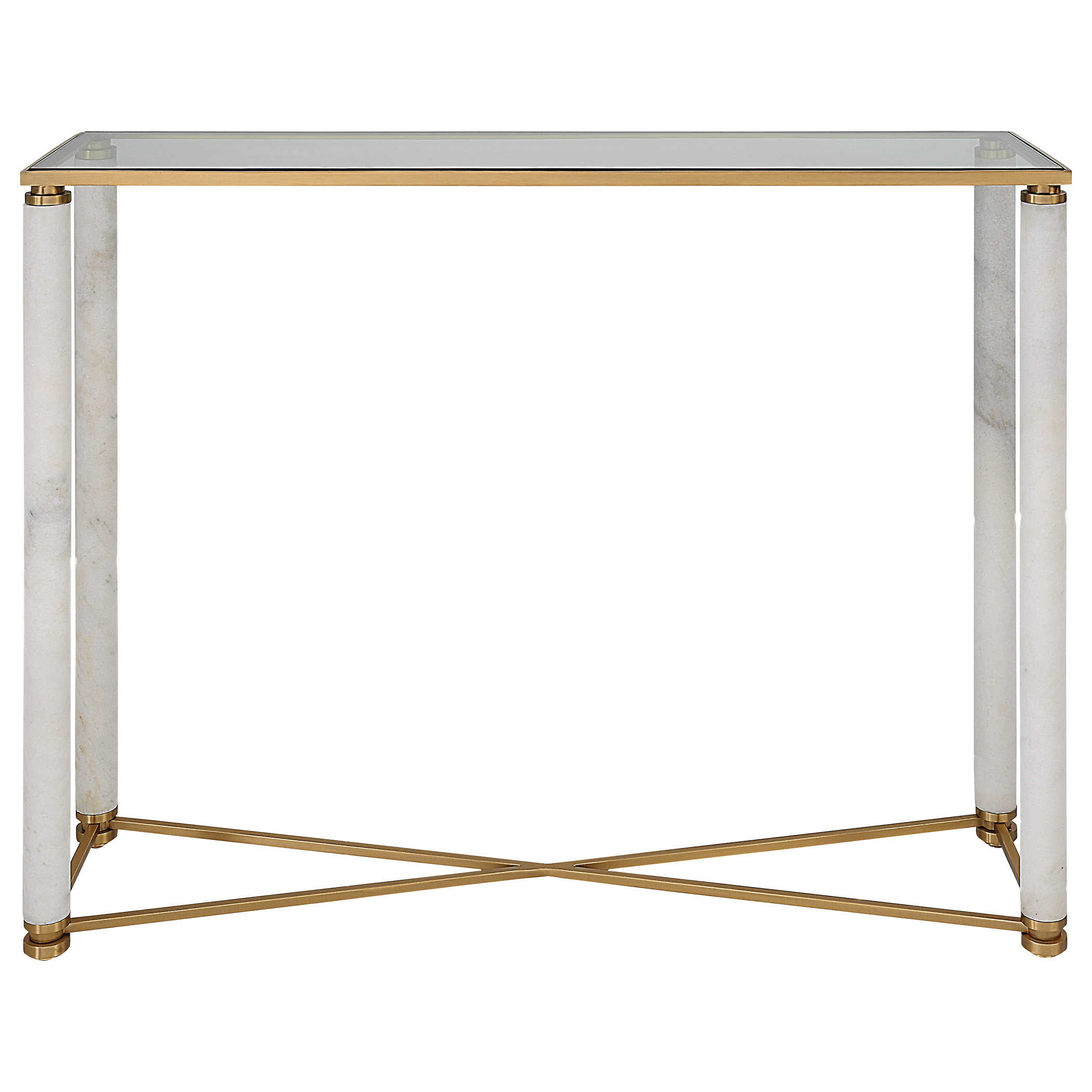 White Pillar Console Table by Uttermost