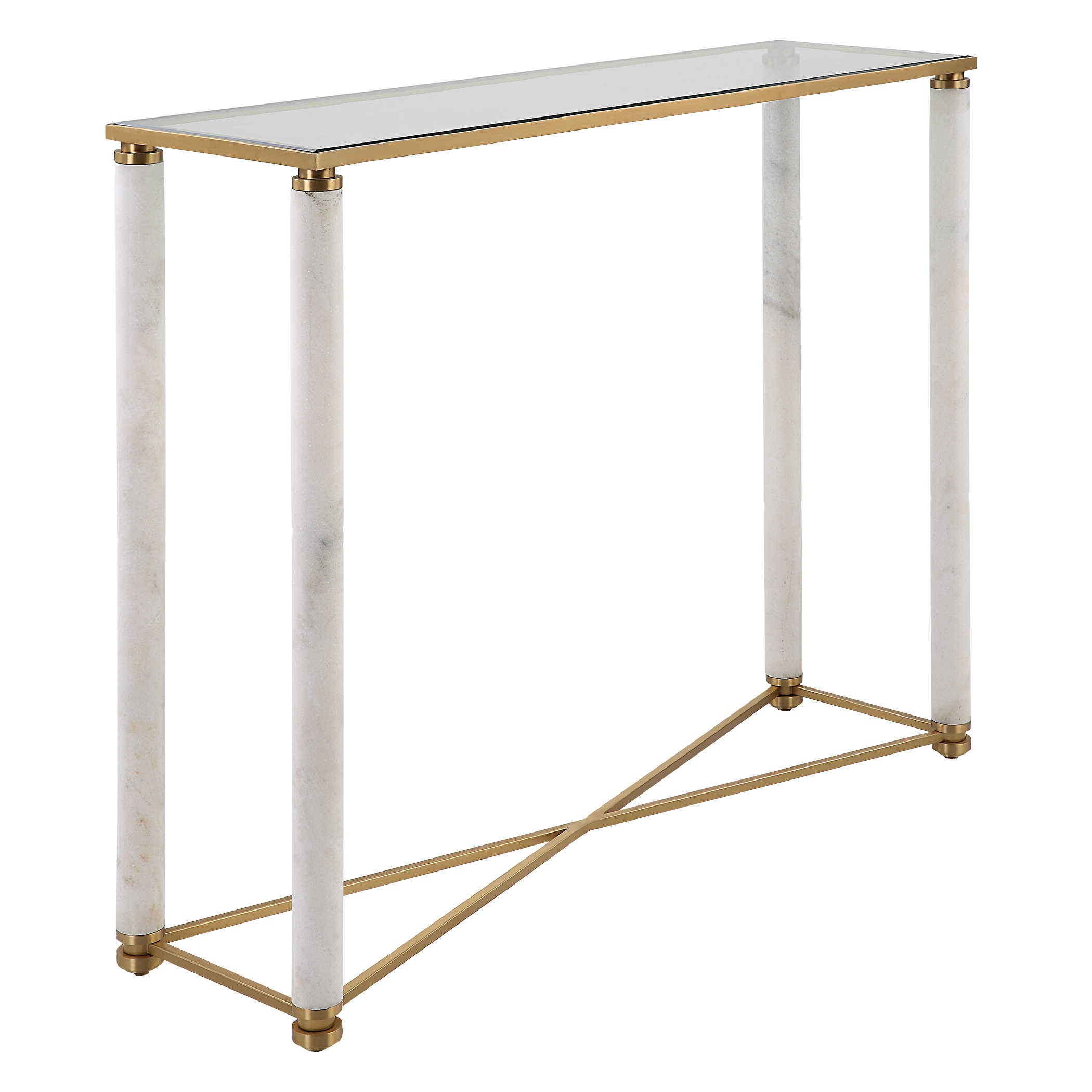 White Pillar Console Table by Uttermost