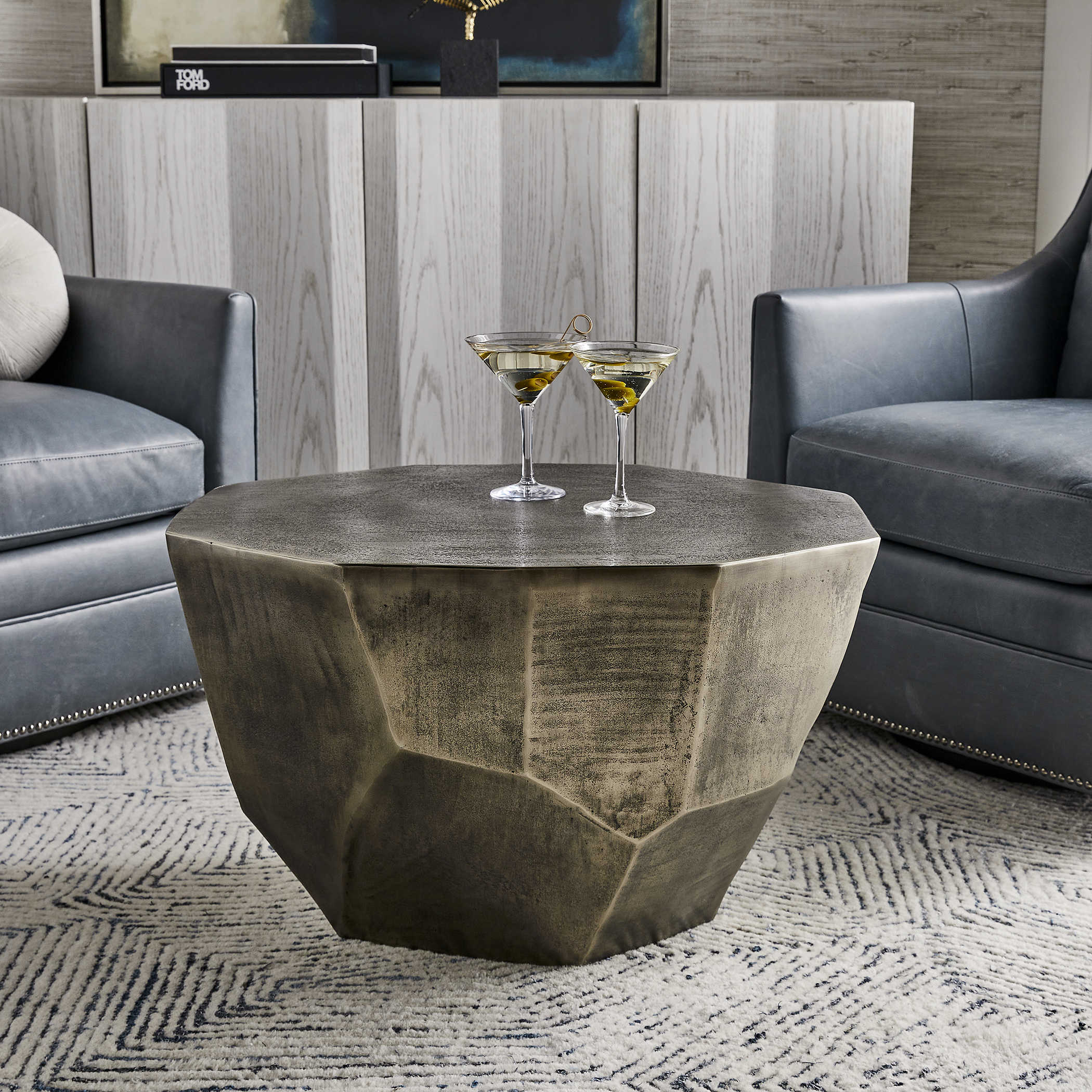 Cathenna Coffee Table - Antiqued Nickel Medium by Uttermost