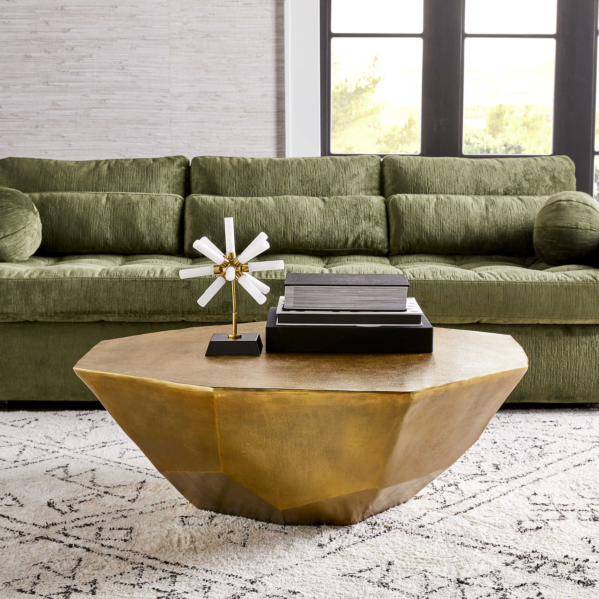 Cathenna Coffee Table - Brass Large by Uttermost