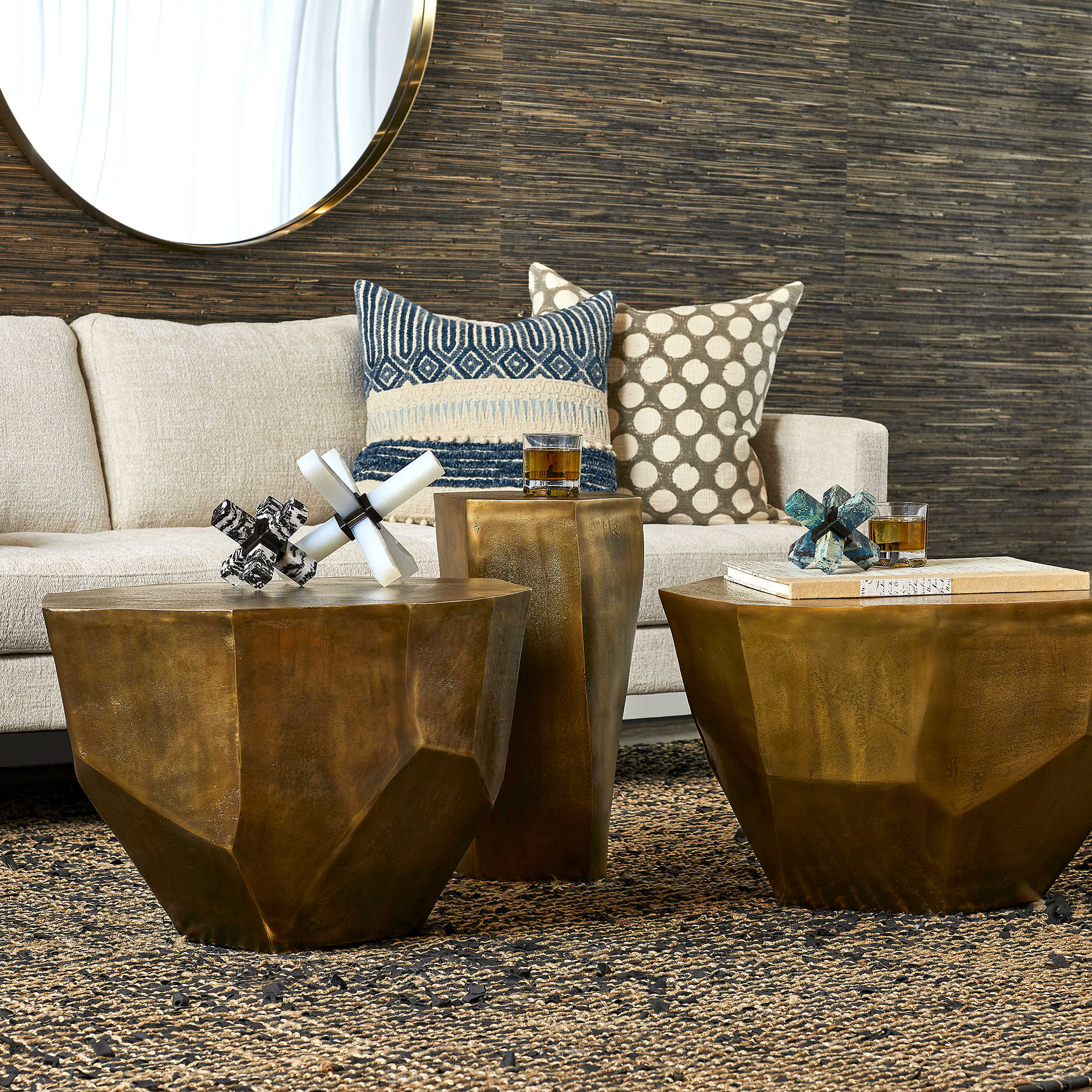 Cathenna Coffee Table - Brass Large by Uttermost