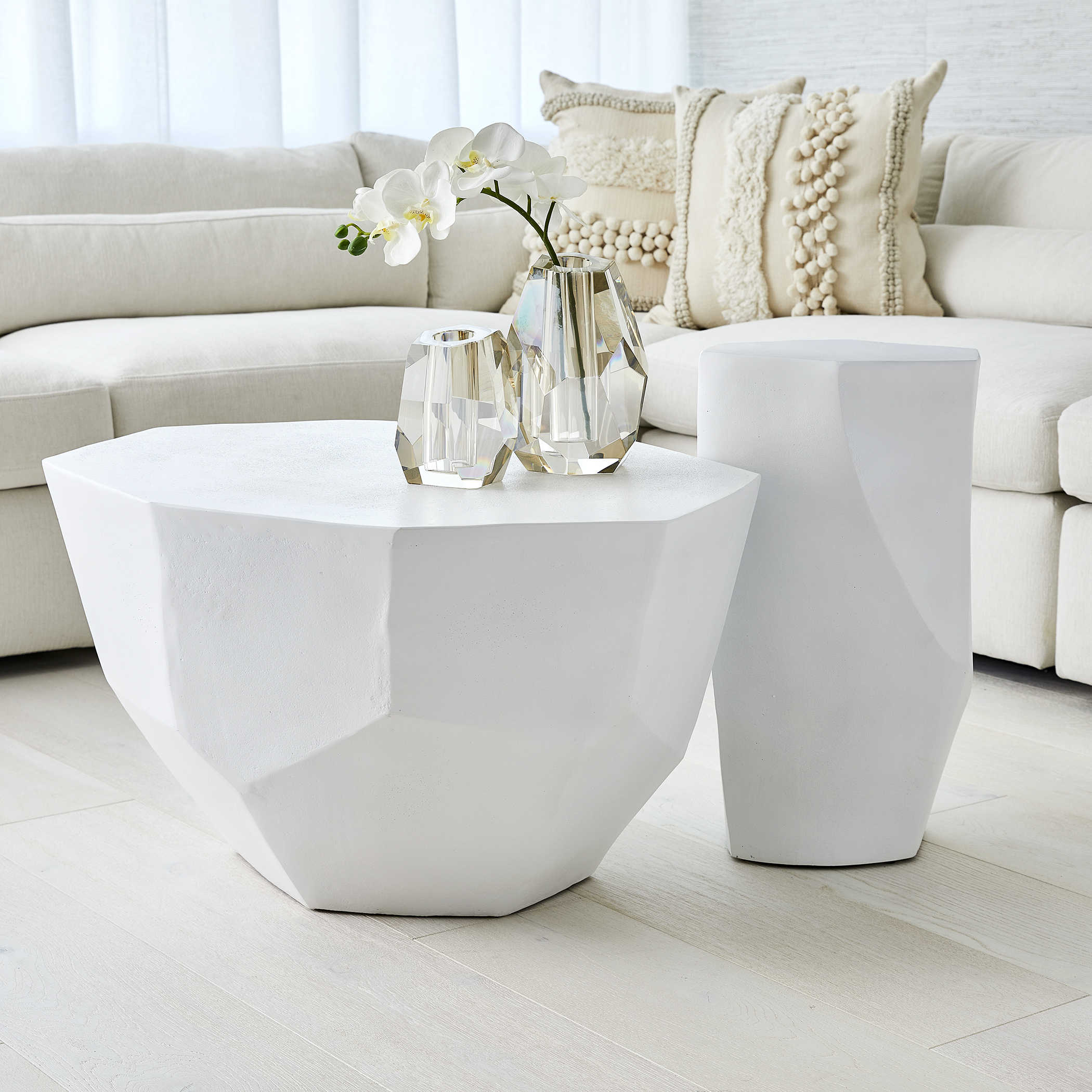 Cathenna Coffee Table - White Medium by Uttermost