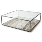 Floating Plane Coffee Table - Travertine/Bronze by Uttermost