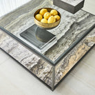Floating Plane Coffee Table - Travertine/Bronze by Uttermost