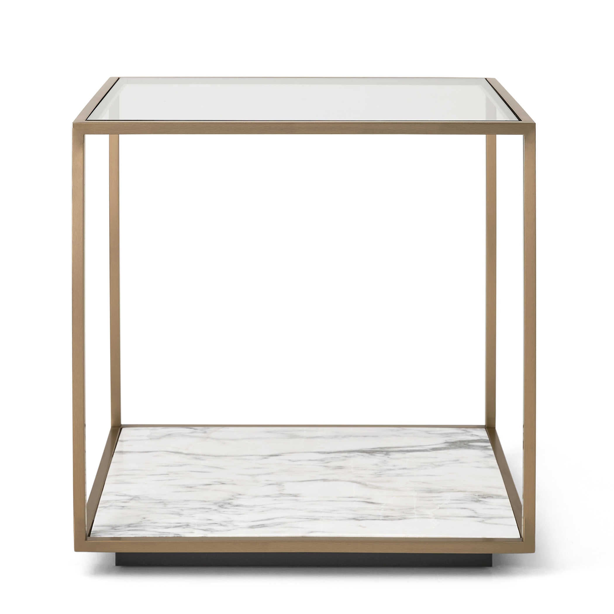 Floating Plane End Table - Marble/Brass by Uttermost