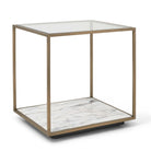 Floating Plane End Table - Marble/Brass by Uttermost