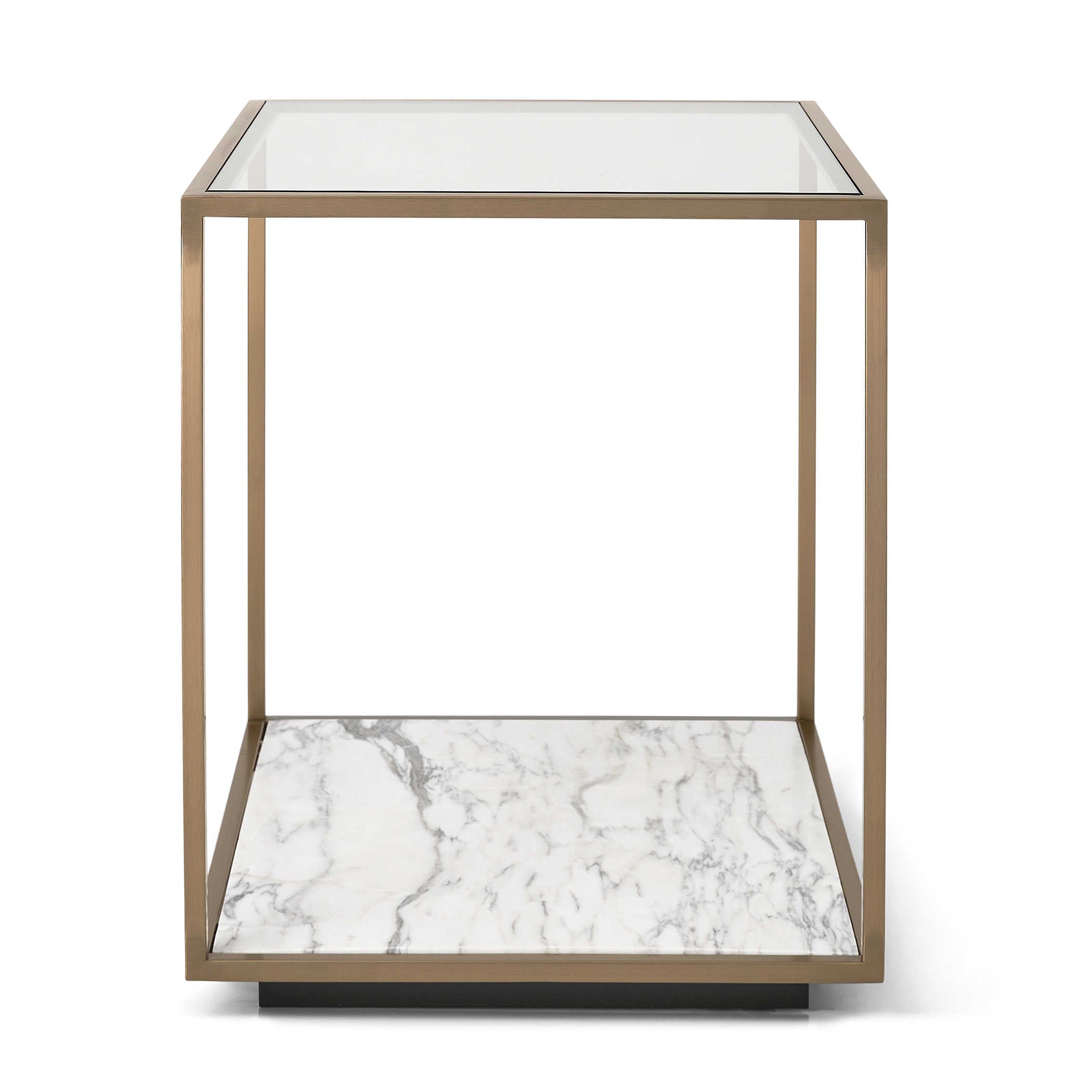 Floating Plane End Table - Marble/Brass by Uttermost