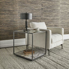 Floating Plane End Table - Travertine/Bronze by Uttermost