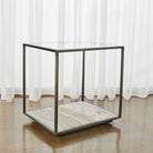 Floating Plane End Table - Travertine/Bronze by Uttermost