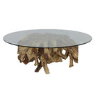 Center Root Coffee Table - Round - Glass by Uttermost