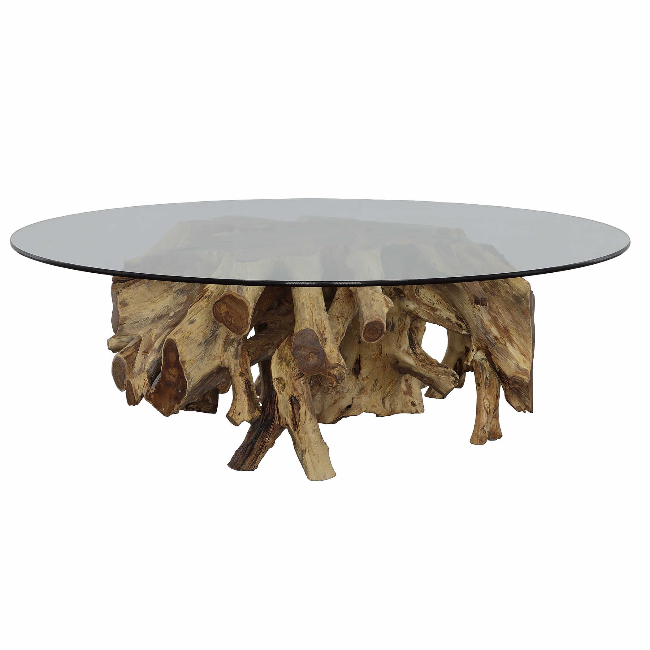 Center Root Coffee Table - Round - Glass by Uttermost