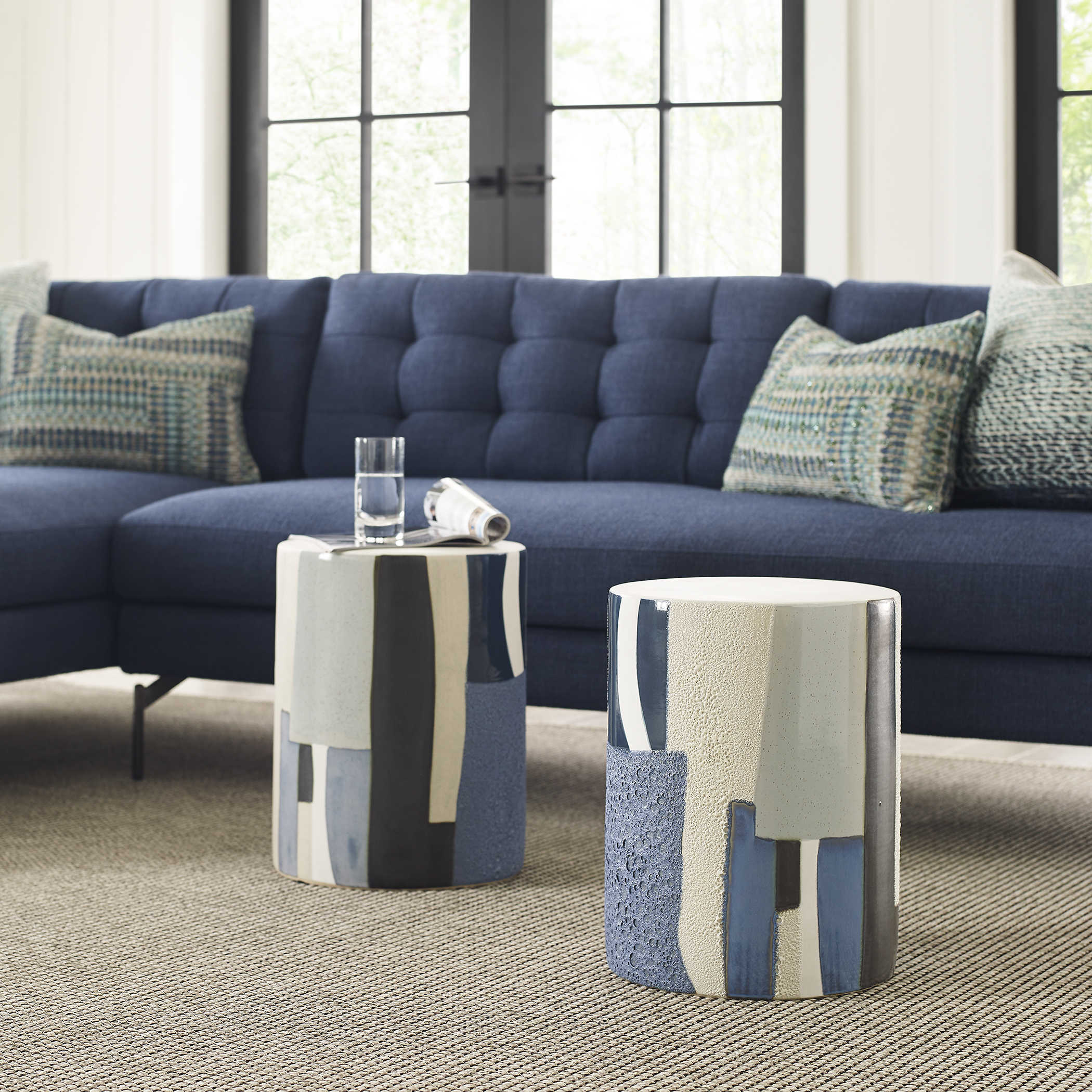 Graph Side Table in Blue by Uttermost
