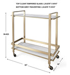 Roll Along Bar Cart - Brass by Uttermost