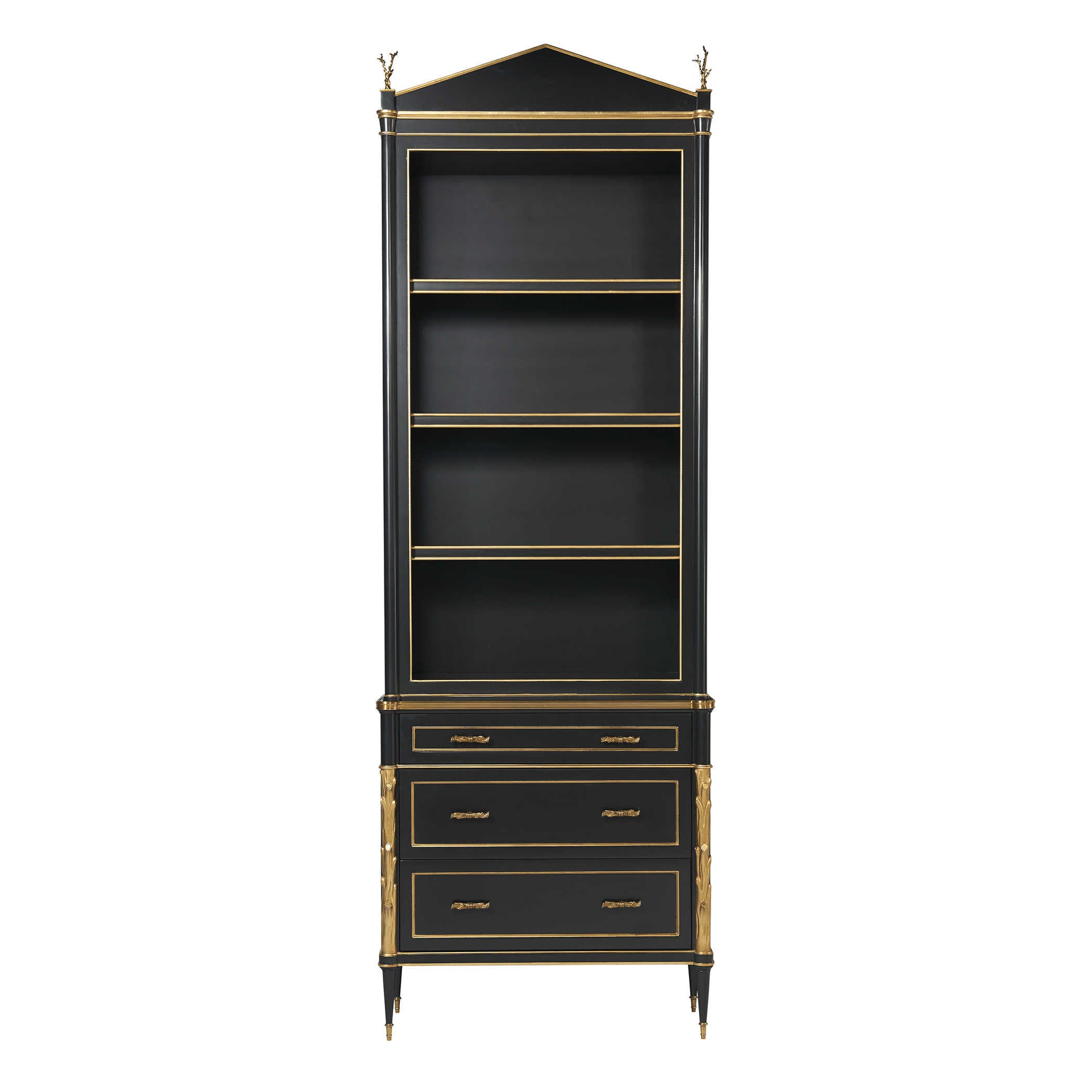 Faux Bois Cabinet - Black & Gold by Uttermost