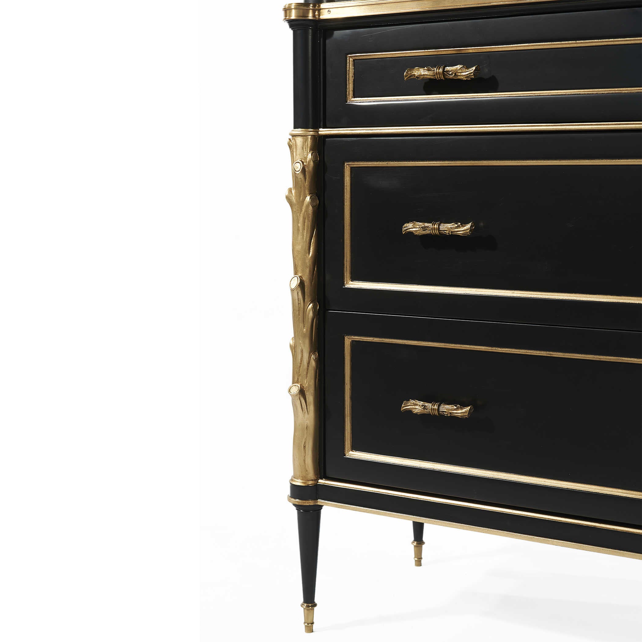 Faux Bois Cabinet - Black & Gold by Uttermost