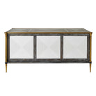 Let It Drop Fluted Oak Writing Desk with Brass Accents by Uttermost