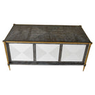 Let It Drop Fluted Oak Writing Desk with Brass Accents by Uttermost