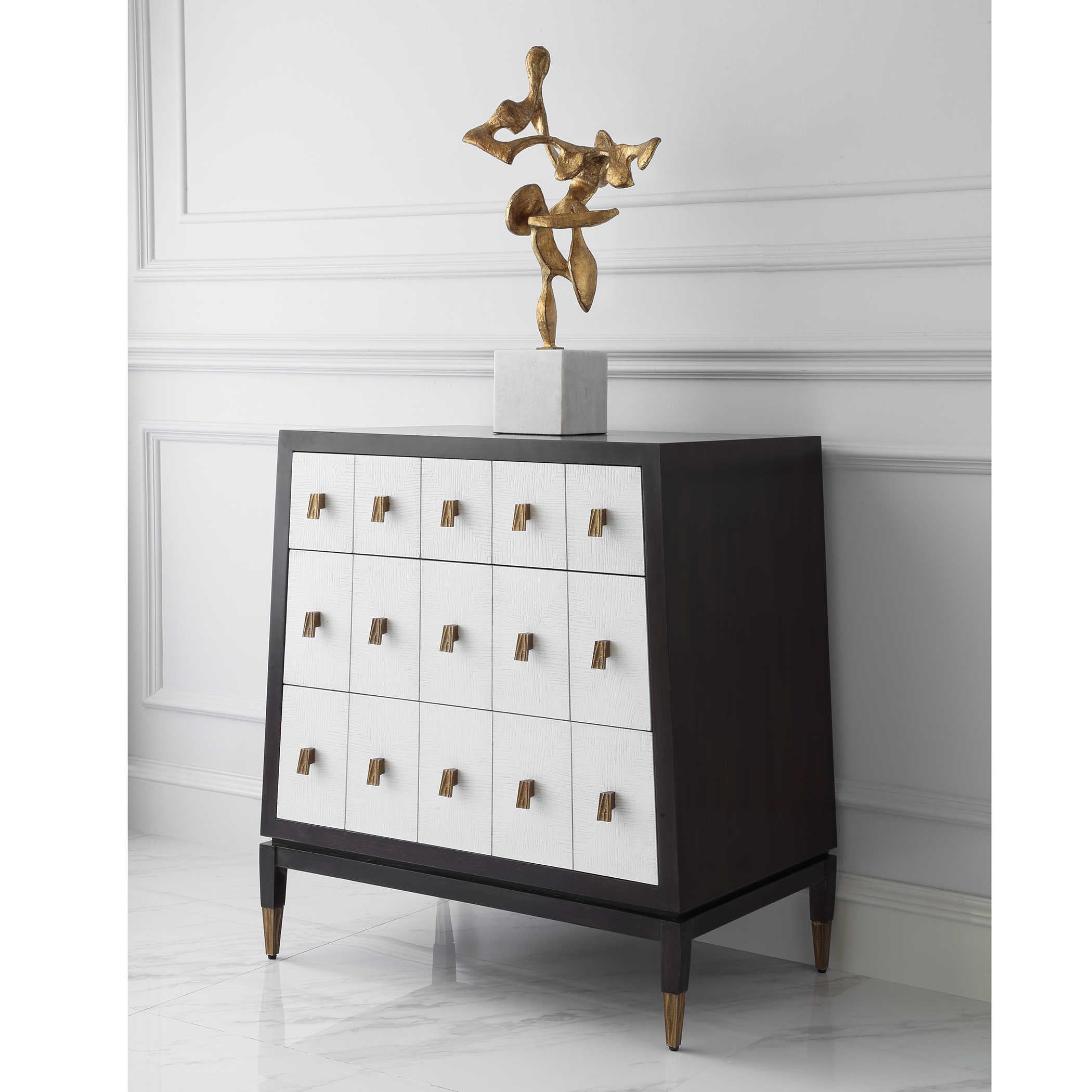 Pyramid Chest of Drawers in White by Uttermost