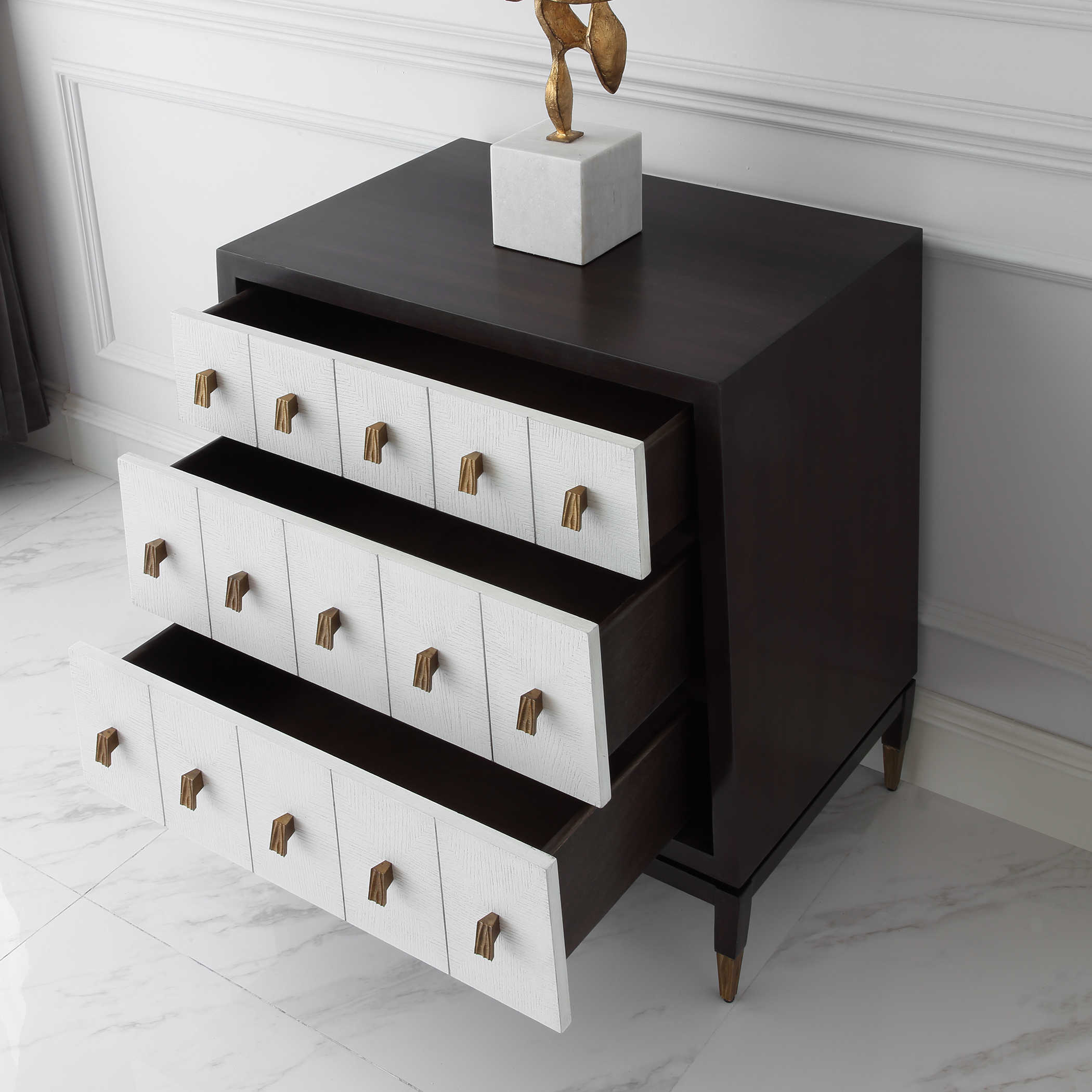 Pyramid Chest of Drawers in White by Uttermost