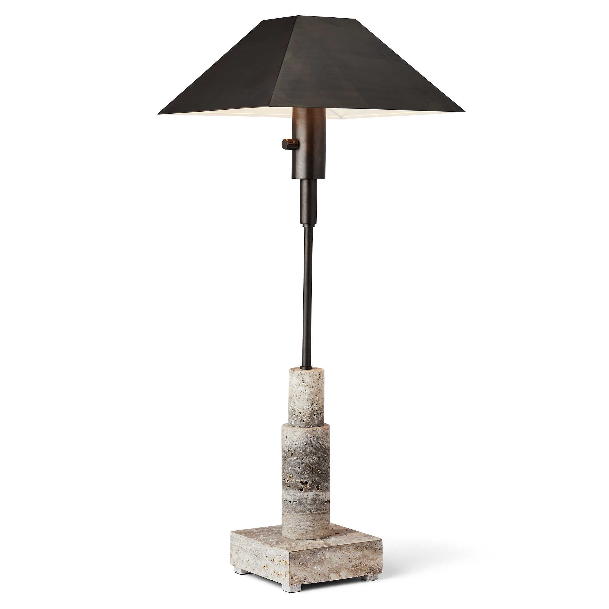 Telescope Buffet Lamp in Grey Travertine by Uttermost