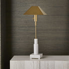 Telescope Buffet Lamp in White Marble by Uttermost