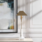 Telescope Buffet Lamp in White Marble by Uttermost