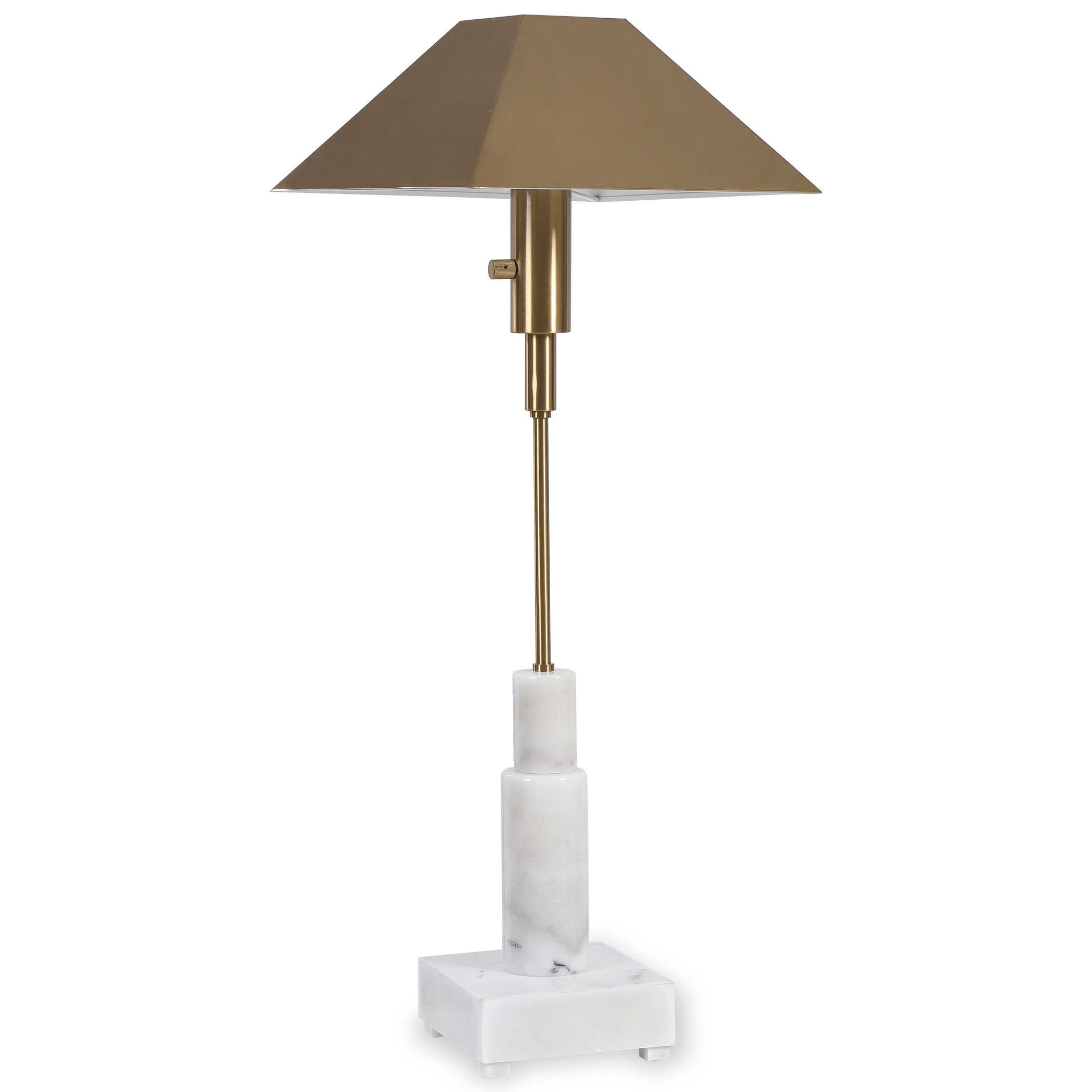 Telescope Buffet Lamp in White Marble by Uttermost