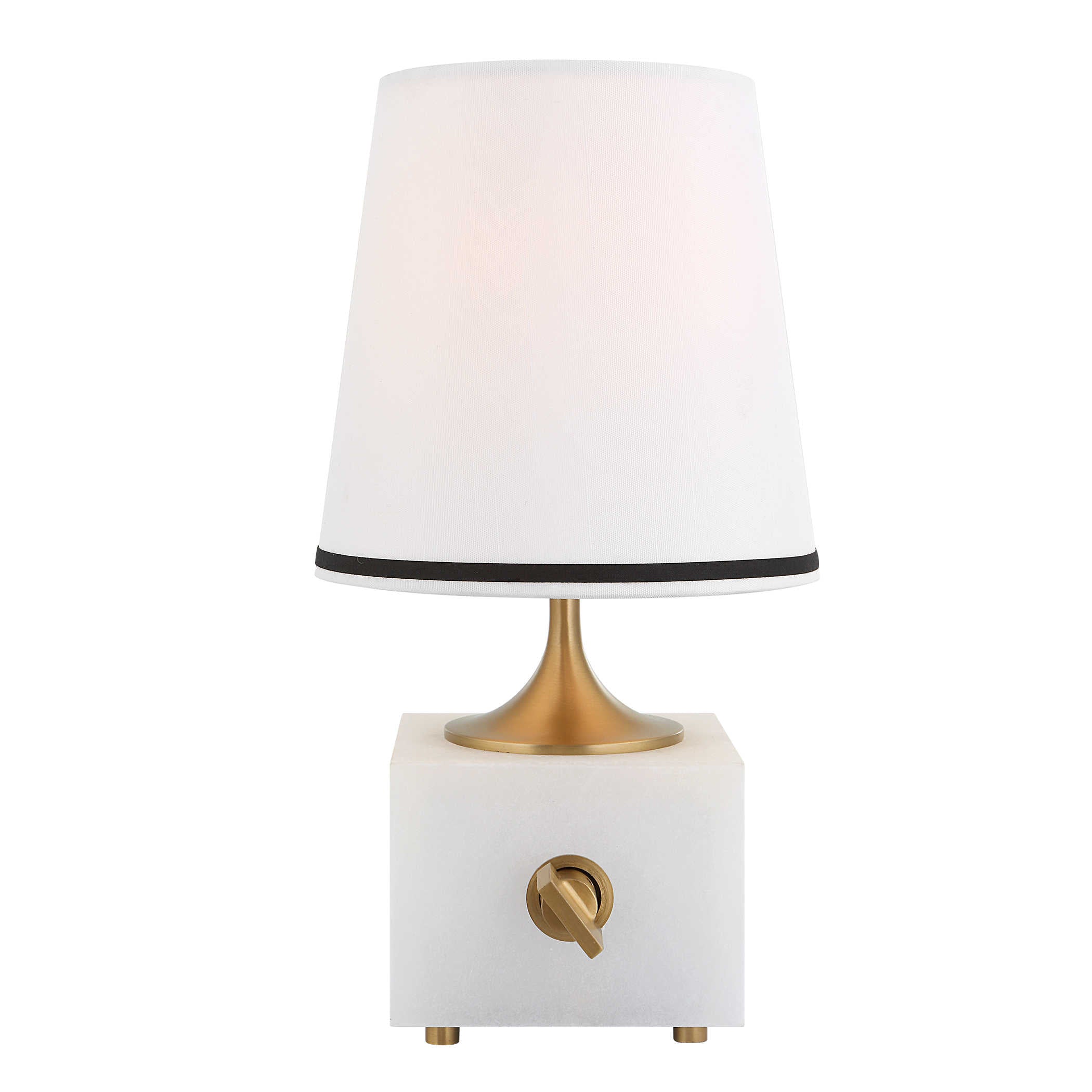 Blockhead Mini Lamp - Satin Brass by Uttermost