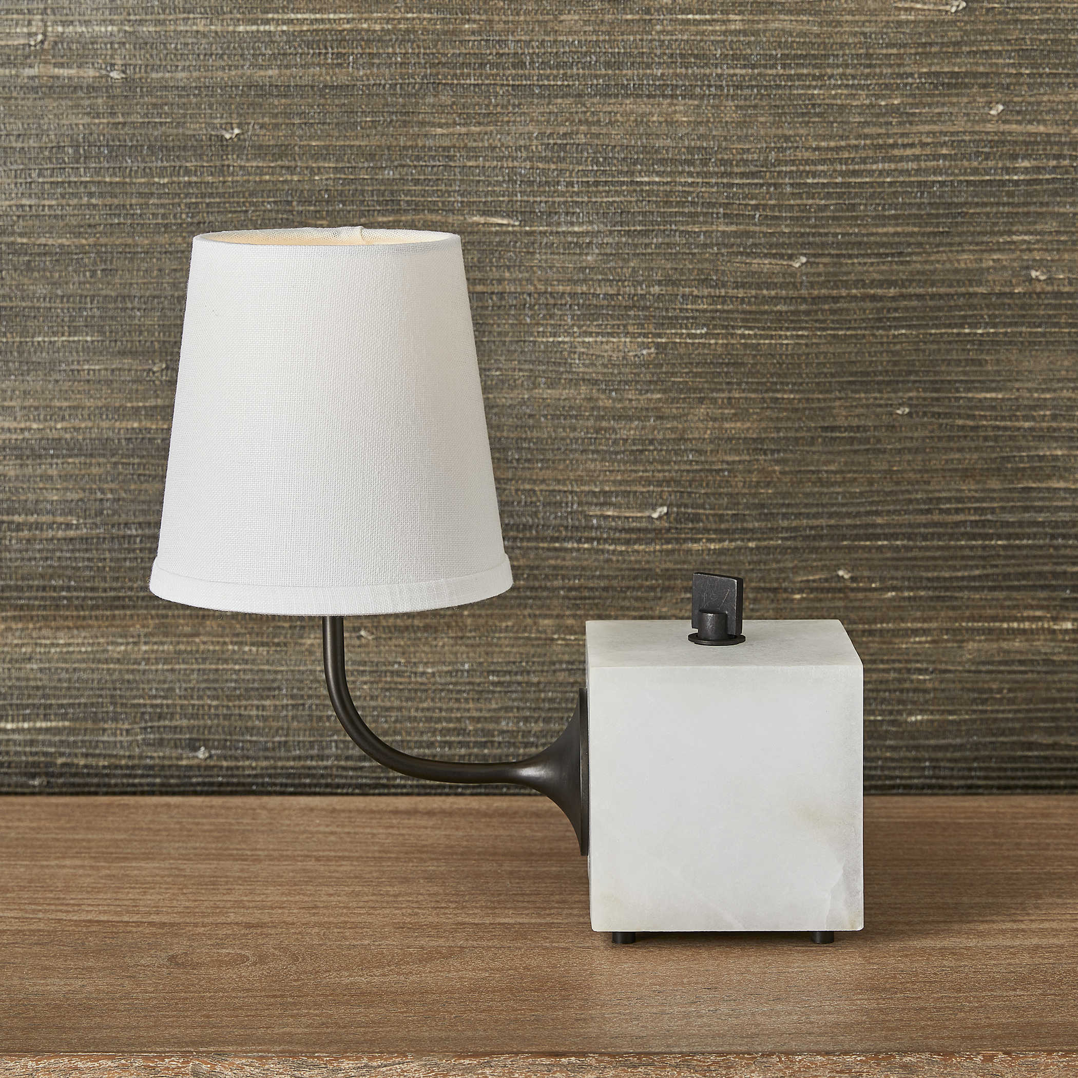 Blockhead Gooseneck Mini Lamp in Bronze by Uttermost