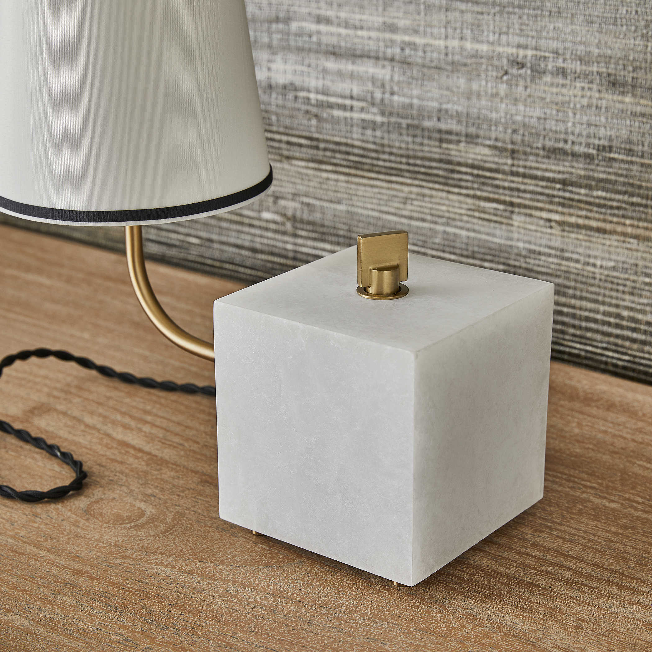 Blockhead Gooseneck Mini Lamp in Satin Brass by Uttermost