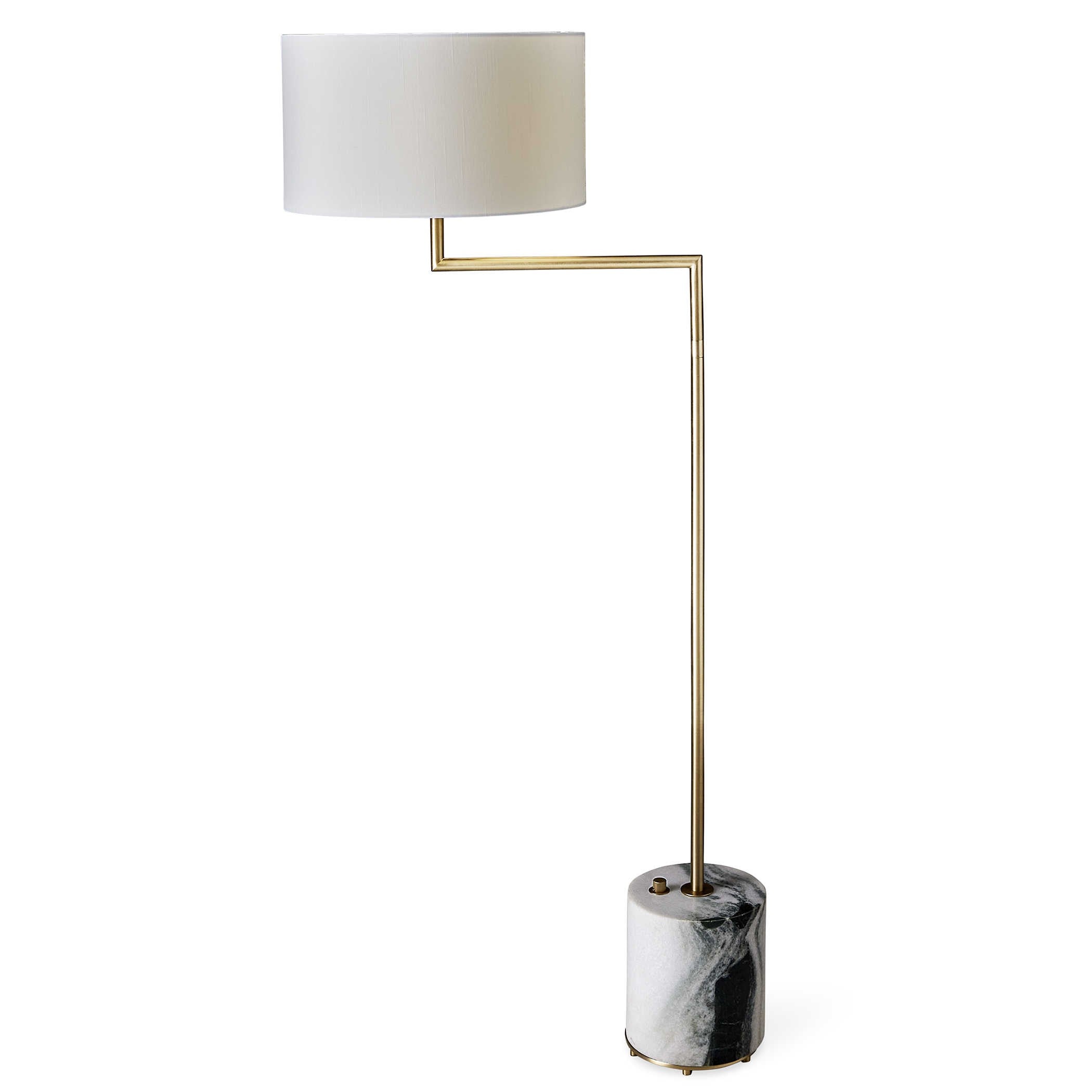 Pivot Floor Lamp - Panda Marble/Brass by Uttermost