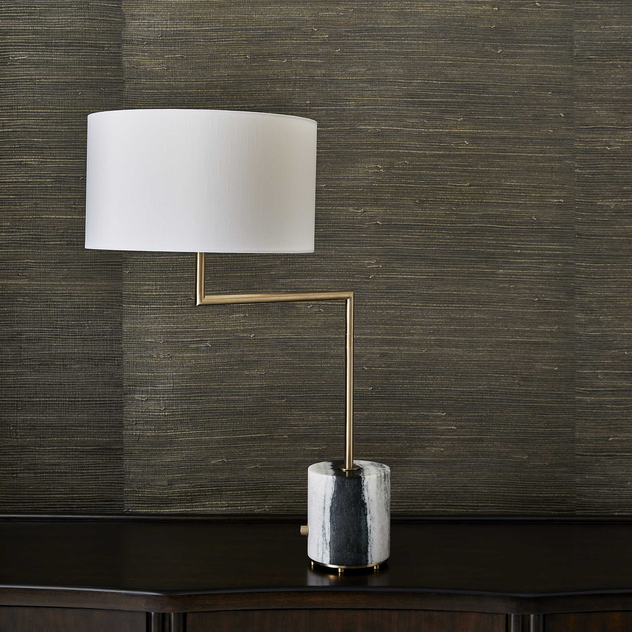 Pivot Table Lamp in Panda Marble by Uttermost