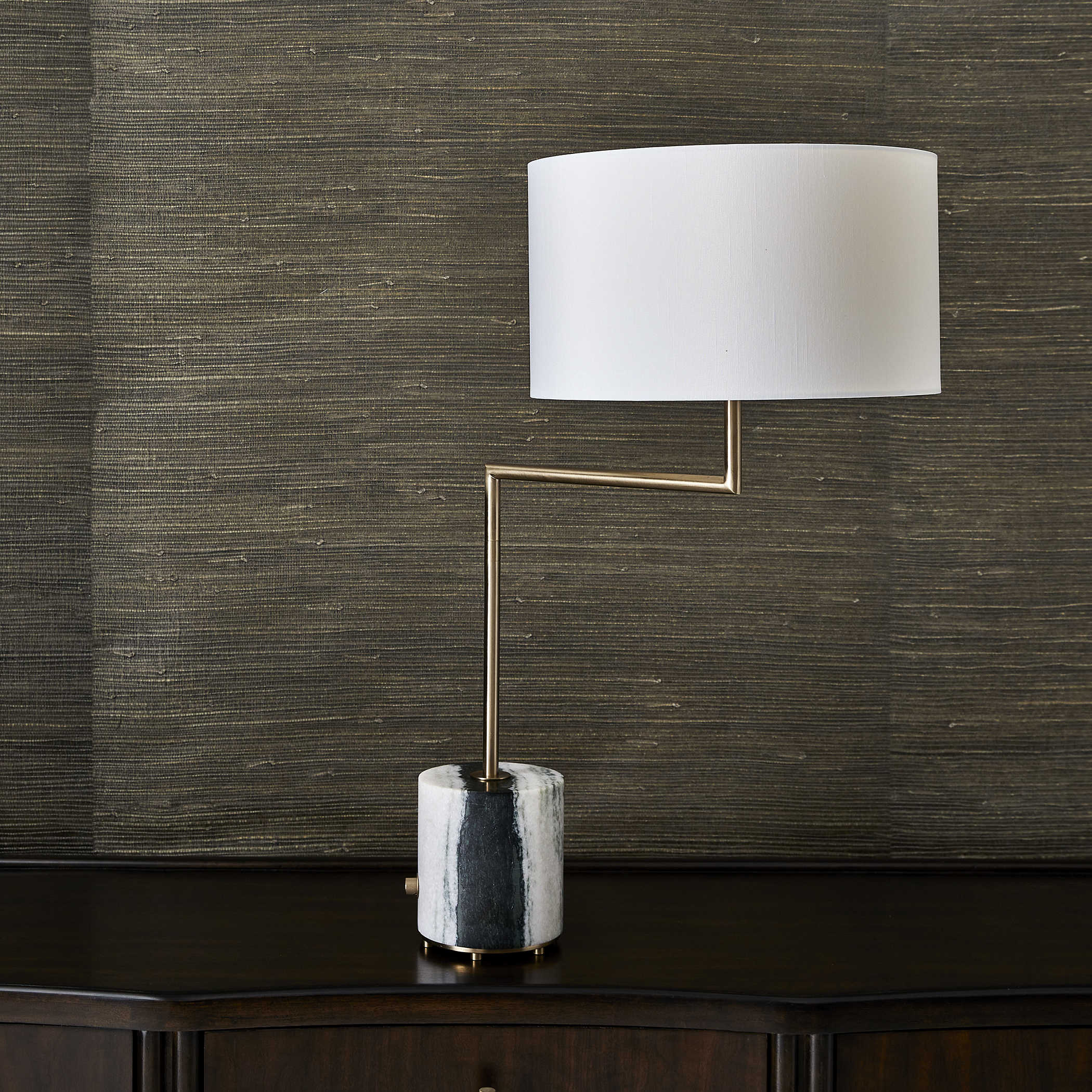 Pivot Table Lamp in Panda Marble by Uttermost